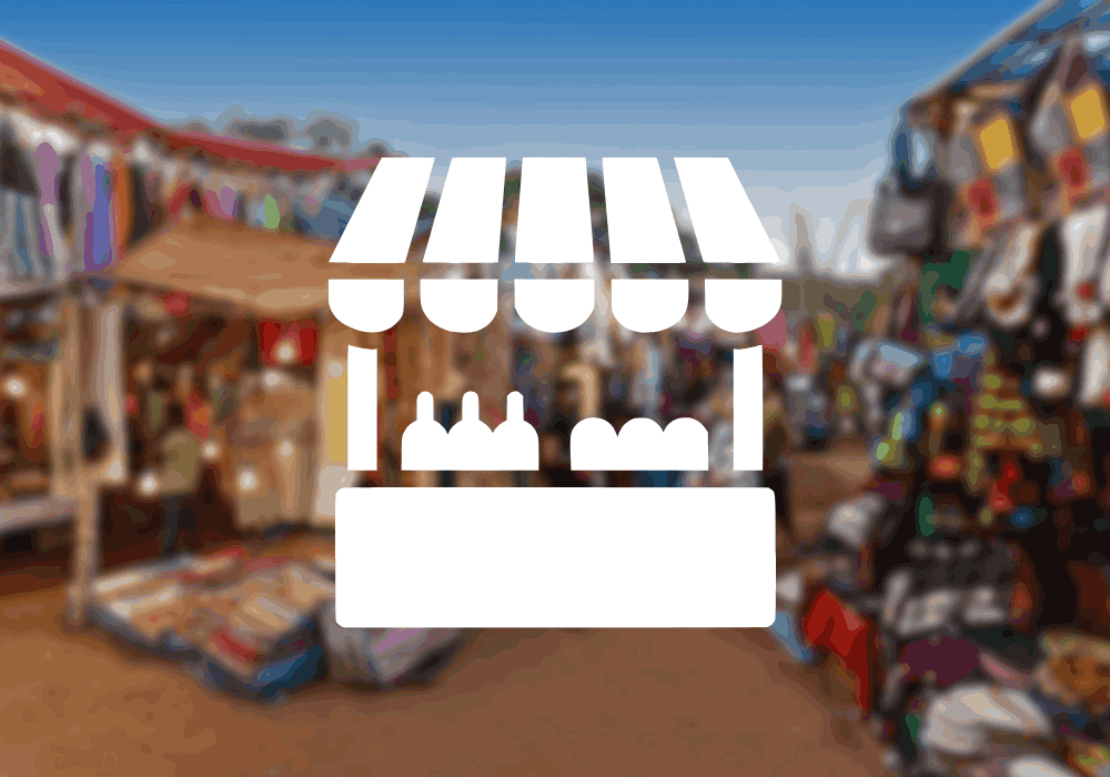 Virtual market tour through colorful bazaars, local markets, shopping streets, and street food